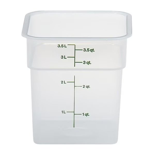 Cambro - Camsquare Food Container, 4 Qt., 7-1/4x7-1/4x7-3/8, Translucent, Green Gradation, Cambro, Mfr#: 4SFSPP190